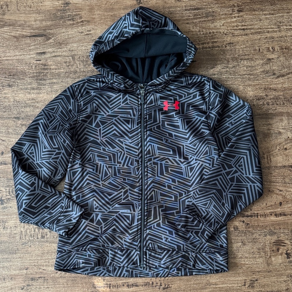 Under Armour Kids Jacket with Black and Red Geometric Design